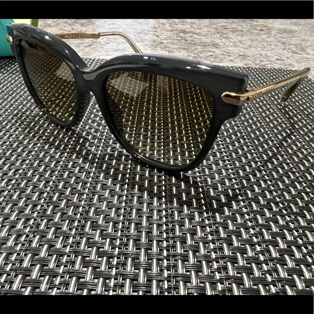 Jimmy Choo Women’s Authentic Olive Green Gold Sides Sunglasses + Kate Spade Case
